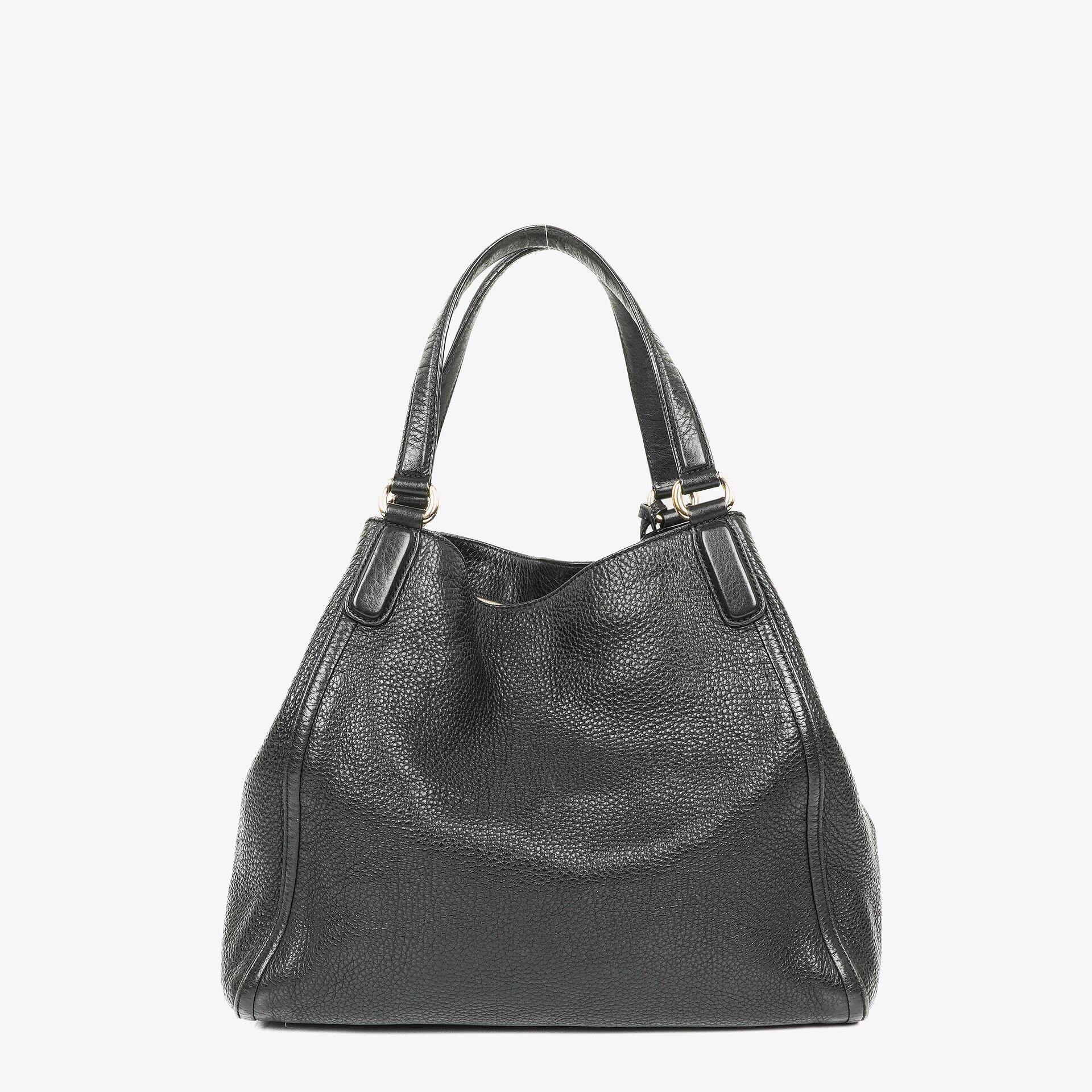 Gucci Soho Schwarze Genarbte Kalbsleder Tote-Tasche