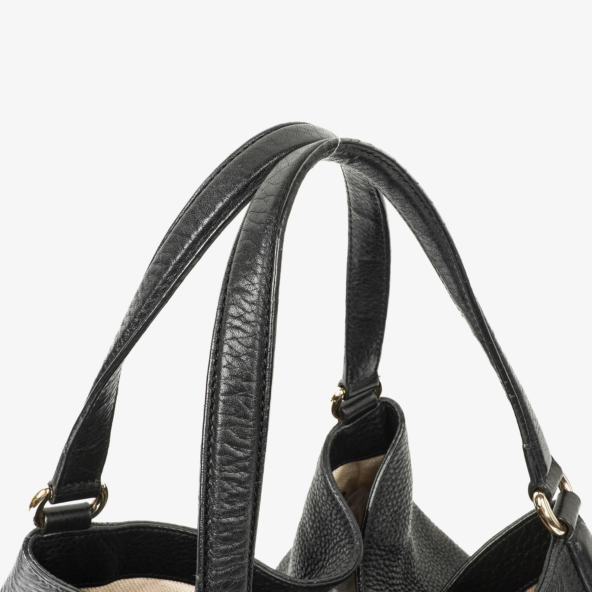 Gucci Soho Schwarze Genarbte Kalbsleder Tote-Tasche