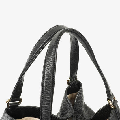 Gucci Soho Schwarze Genarbte Kalbsleder Tote-Tasche