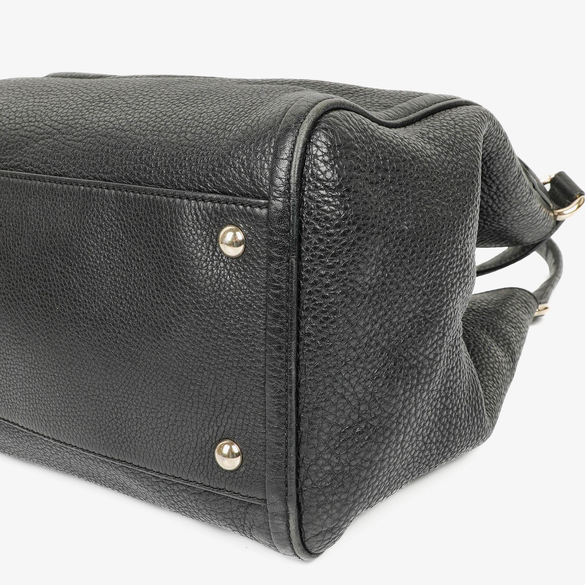 Gucci Soho Schwarze Genarbte Kalbsleder Tote-Tasche
