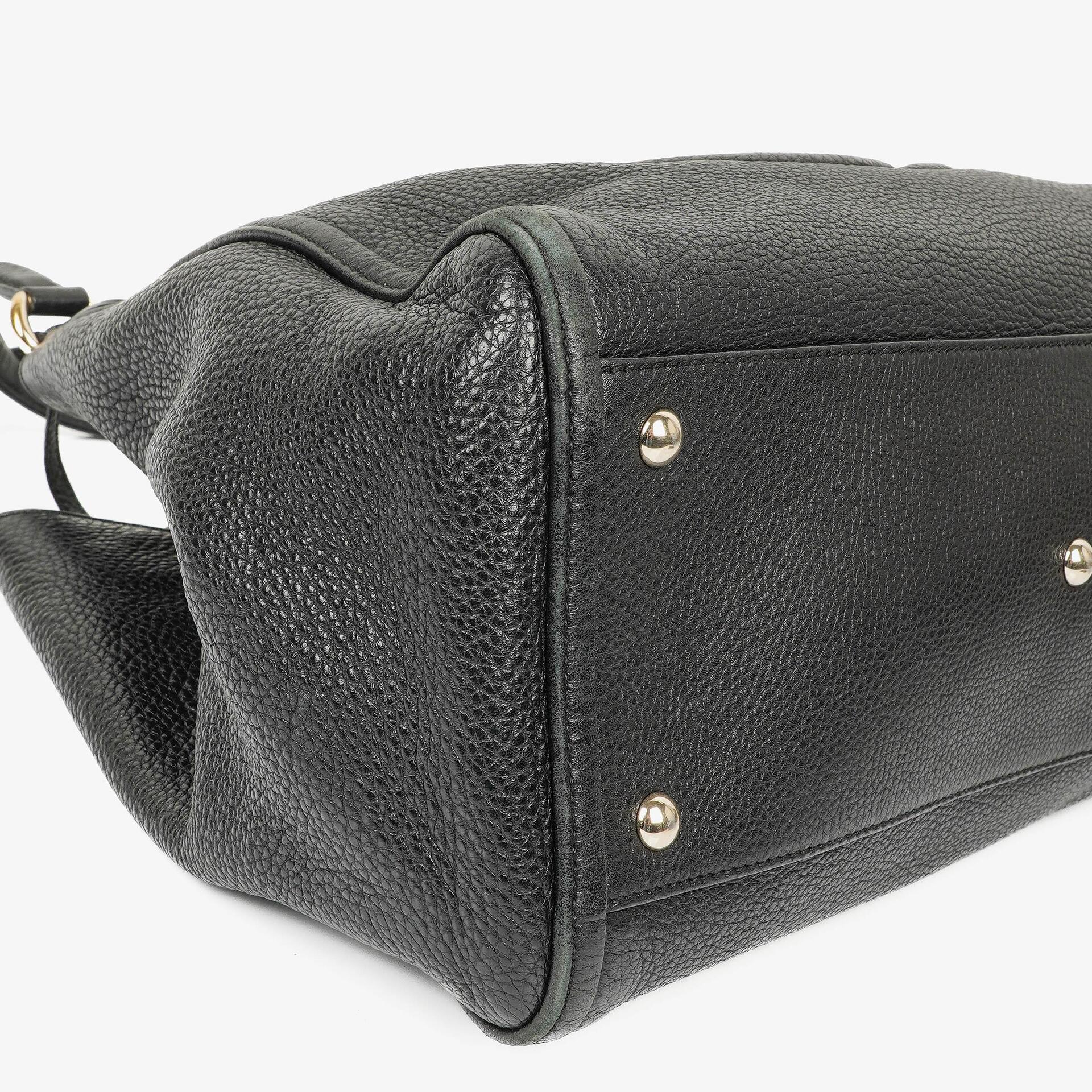 Gucci Soho Schwarze Genarbte Kalbsleder Tote-Tasche
