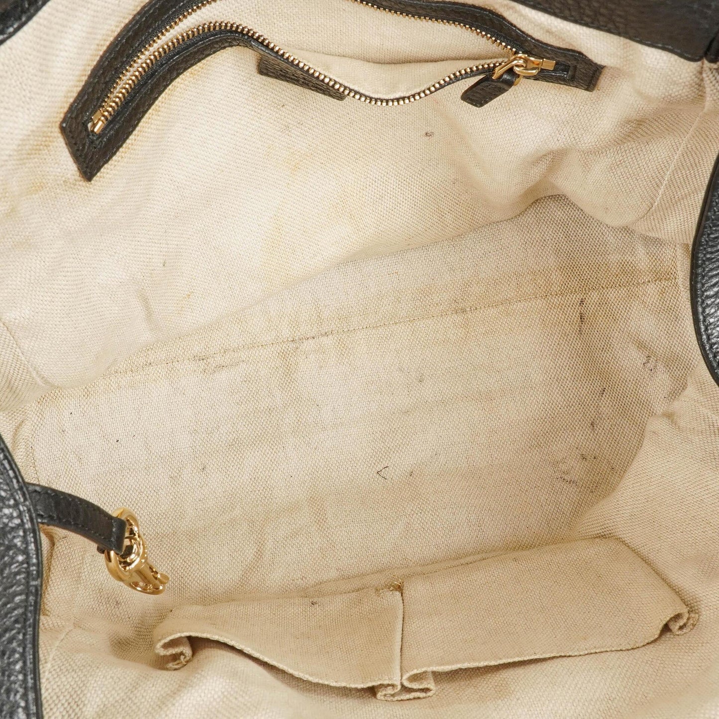 Gucci Soho Schwarze Genarbte Kalbsleder Tote-Tasche
