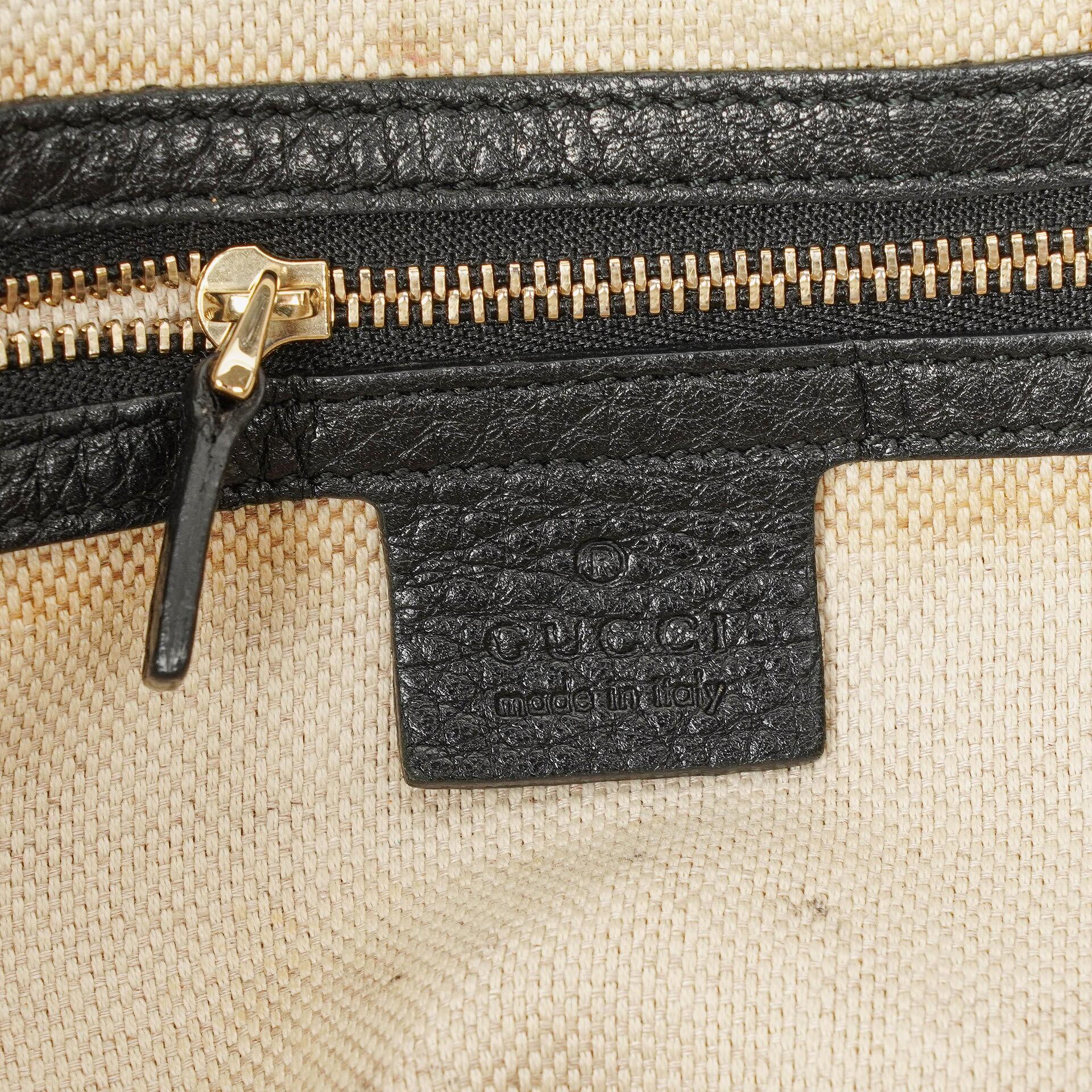 Gucci Soho Schwarze Genarbte Kalbsleder Tote-Tasche