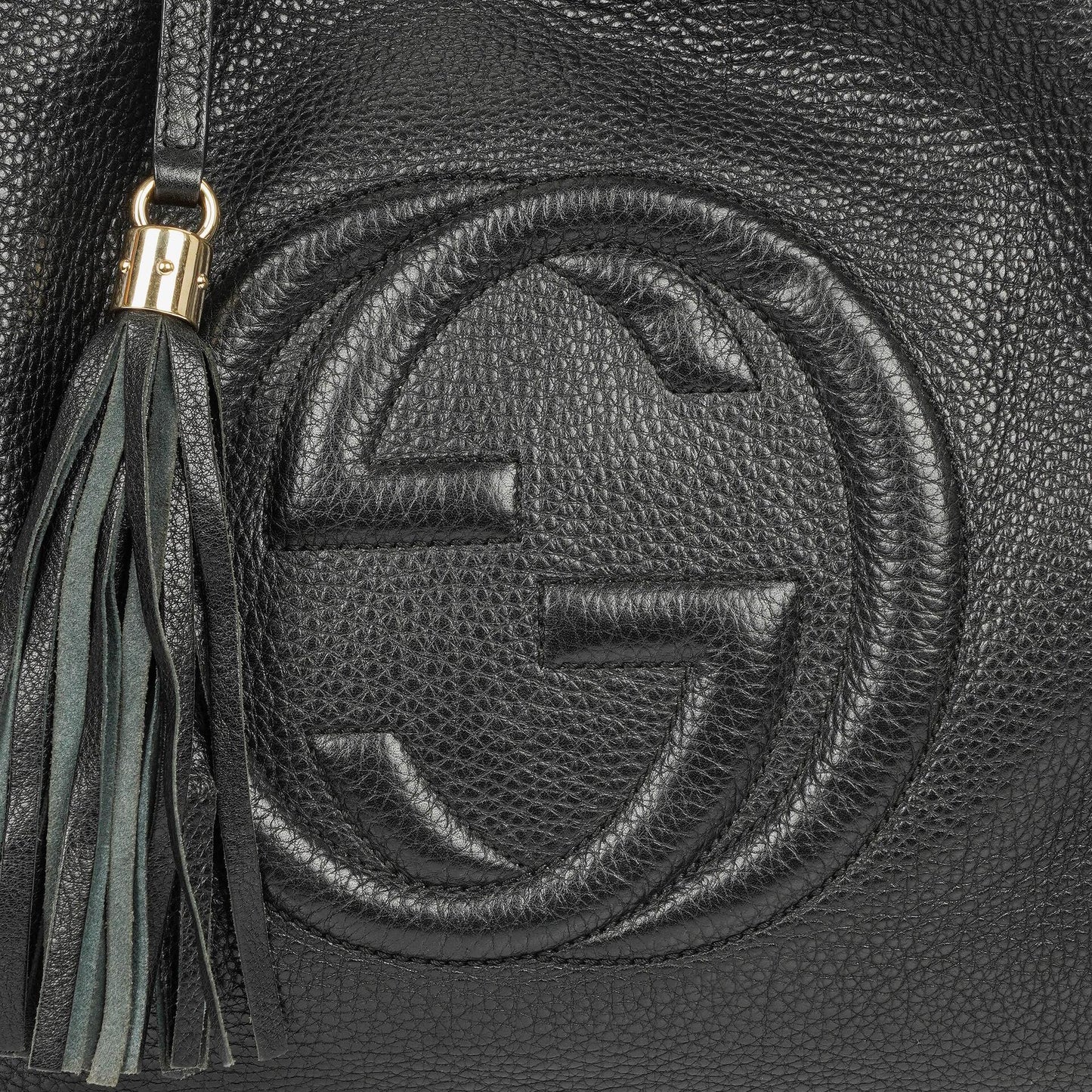 Gucci Soho Schwarze Genarbte Kalbsleder Tote-Tasche