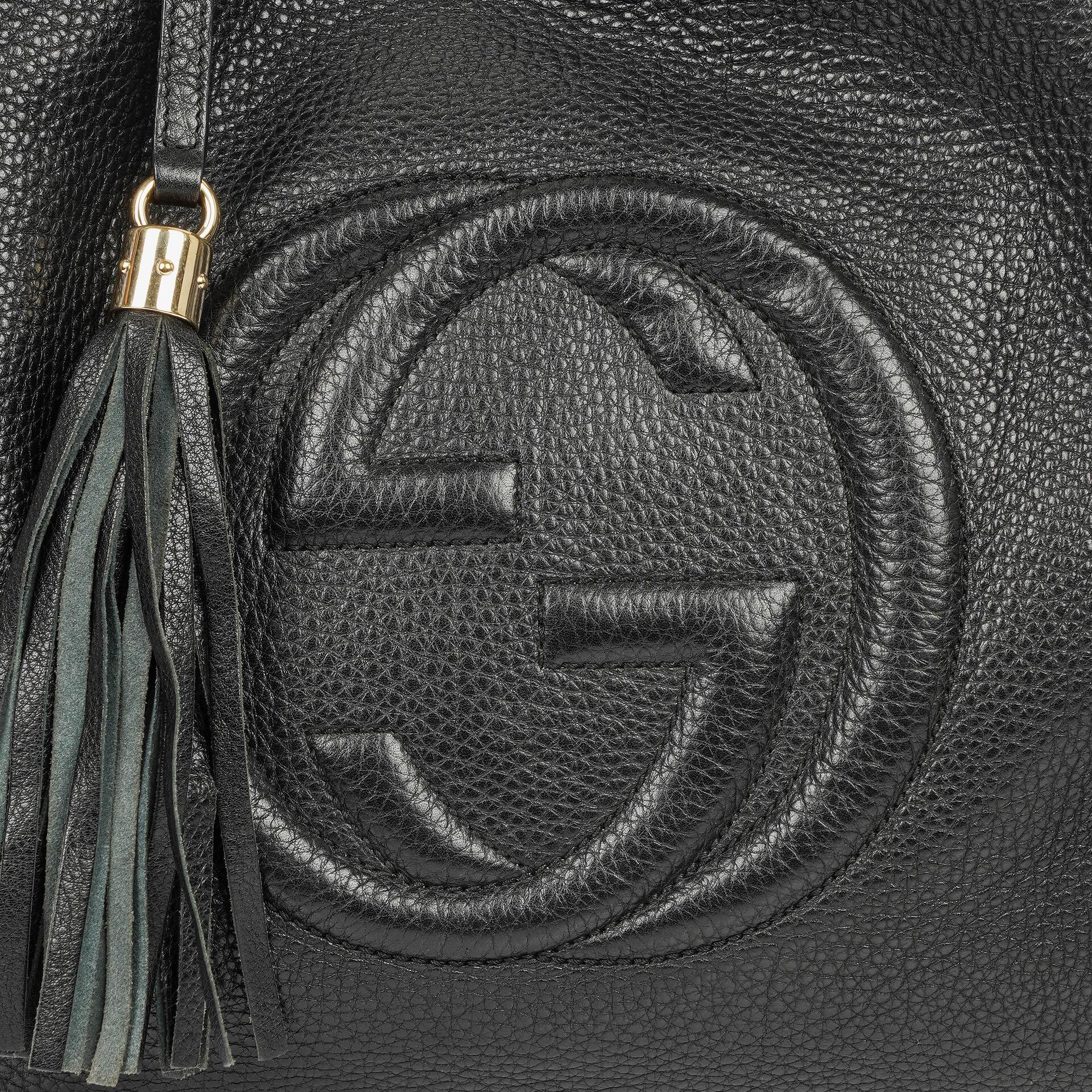 Gucci Soho Schwarze Genarbte Kalbsleder Tote-Tasche