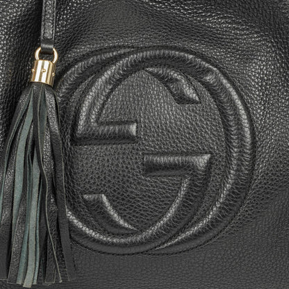 Gucci Soho Schwarze Genarbte Kalbsleder Tote-Tasche