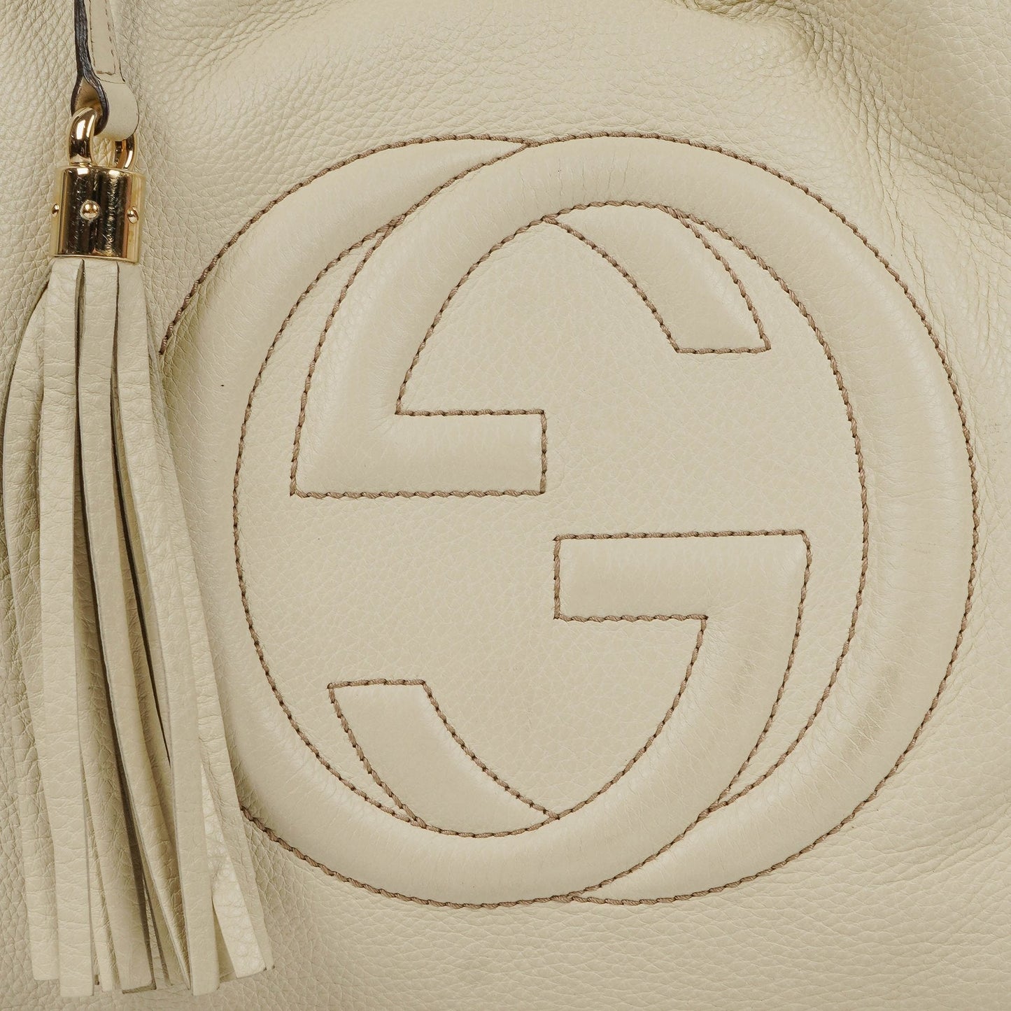 Gucci Soho Tote Tasche aus neutralfarbenem Leder