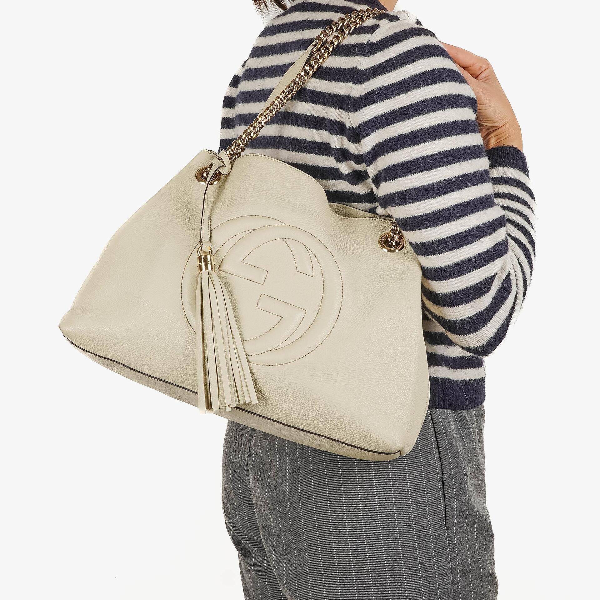 Gucci Soho Chain Tote Bag aus genarbtem Kalbsleder