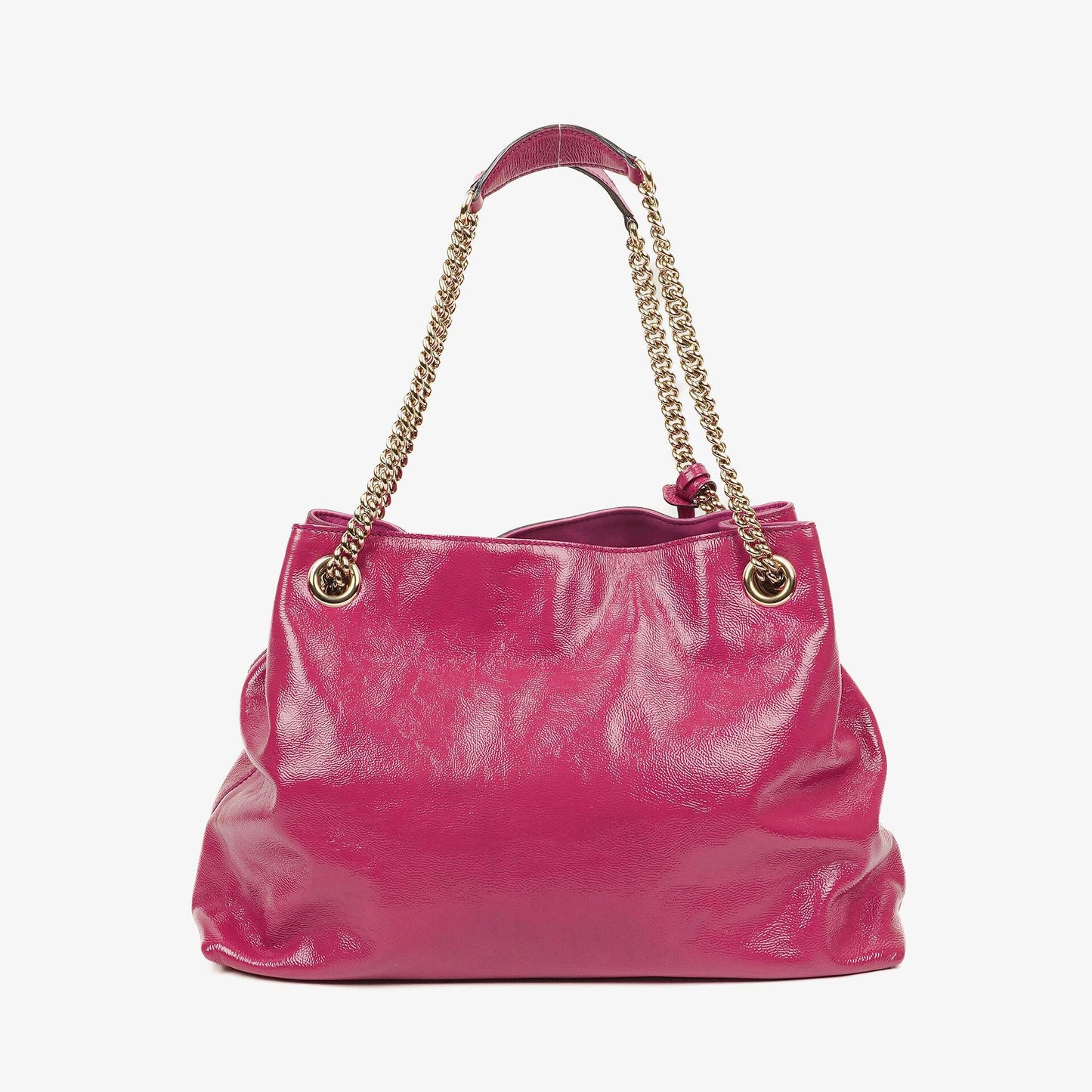 Gucci Soho Kettentasche aus pinkem Lackleder
