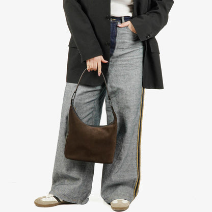 Gucci Hobo-Schultertasche aus Wildleder und Leder