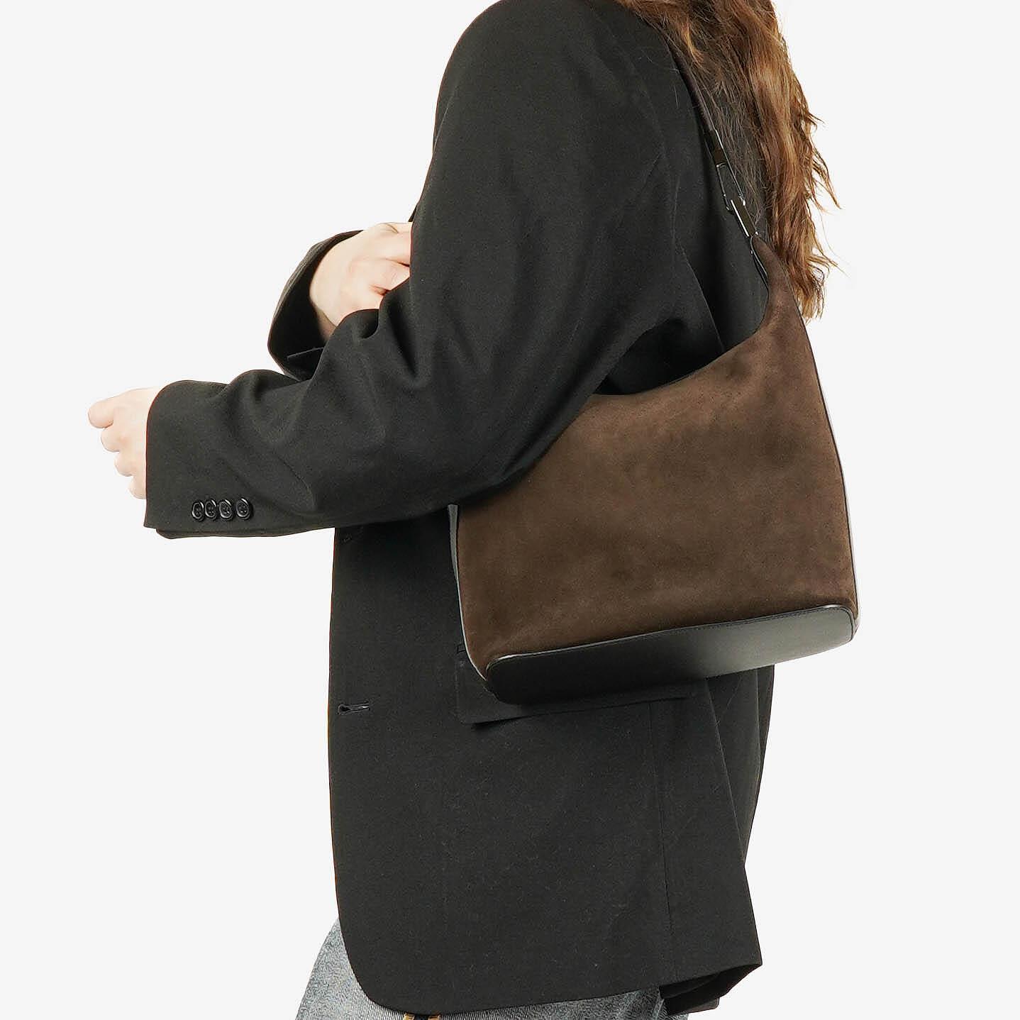 Gucci Hobo-Schultertasche aus Wildleder und Leder