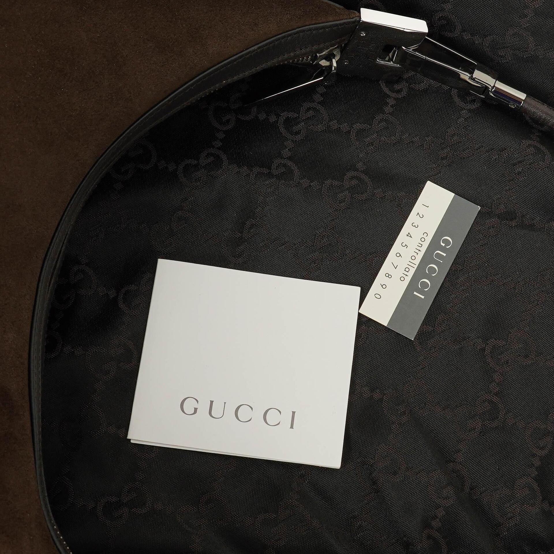Gucci Hobo-Schultertasche aus Wildleder und Leder