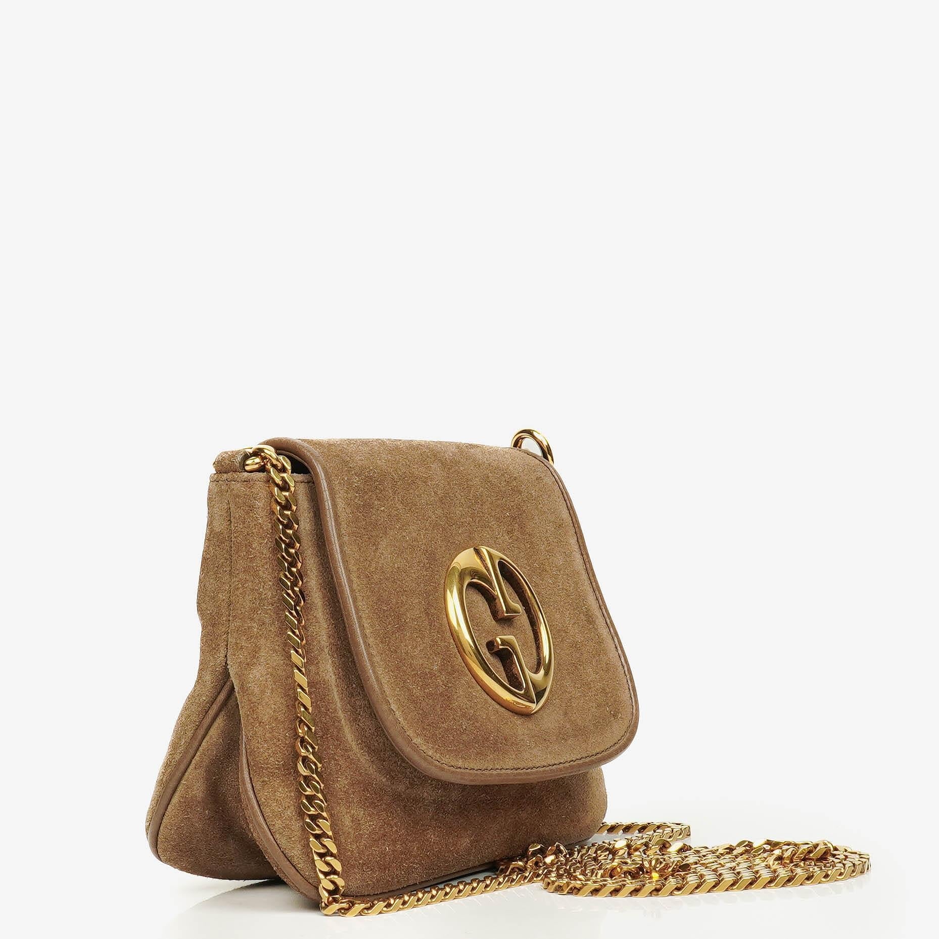 Gucci Blondie kleine Umhängetasche aus Wildleder