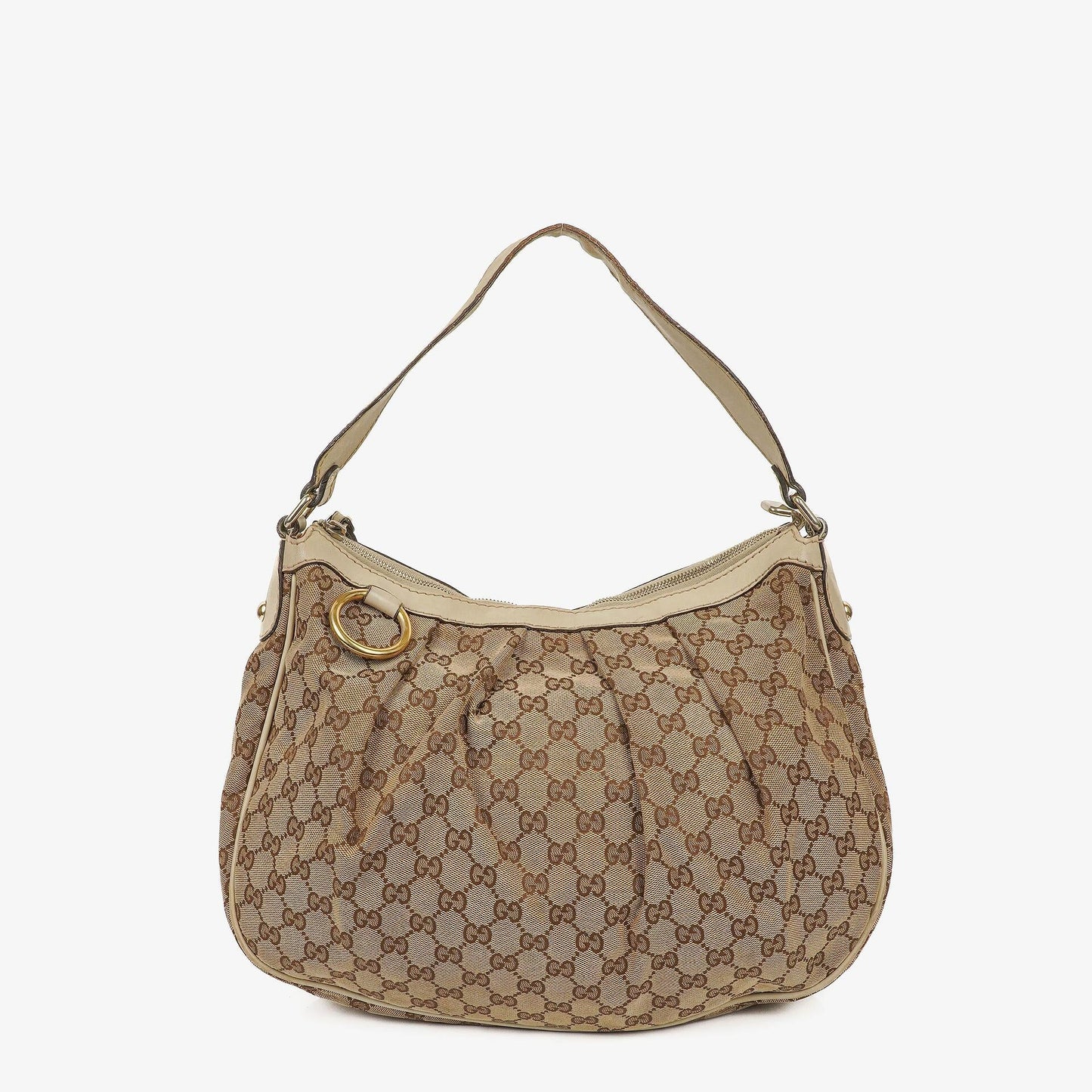 Gucci Sukey Hobo-Tasche Medium aus beigem GG Canvas
