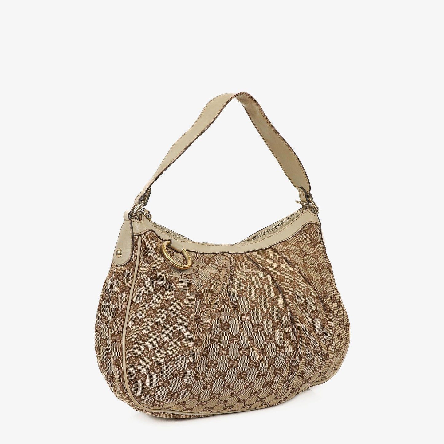 Gucci Sukey Hobo-Tasche Medium aus beigem GG Canvas
