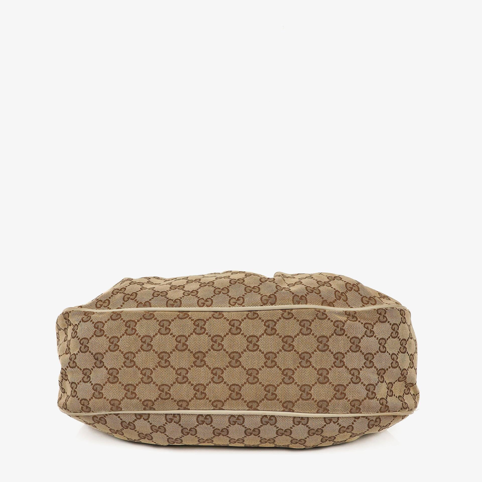 Gucci Sukey Hobo-Tasche Medium aus beigem GG Canvas