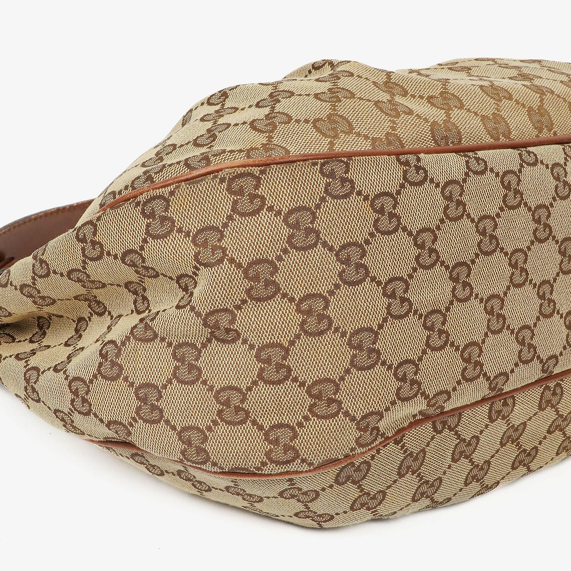 Gucci Sukey Hobo-Tasche Medium aus beigem GG Canvas