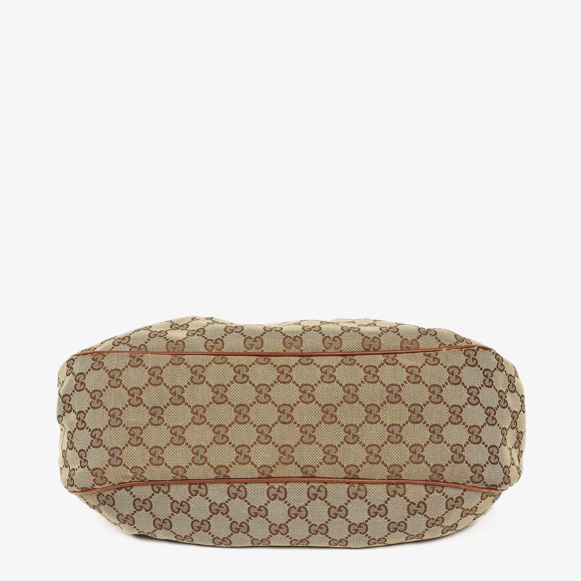 Gucci Sukey Hobo-Tasche Medium aus beigem GG Canvas