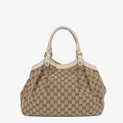 Gucci Sukey Medium Hobo-Tasche aus beigem GG Canvas