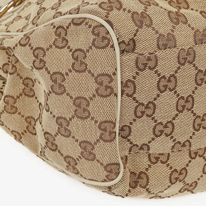 Gucci Sukey Medium Hobo-Tasche aus beigem GG Canvas