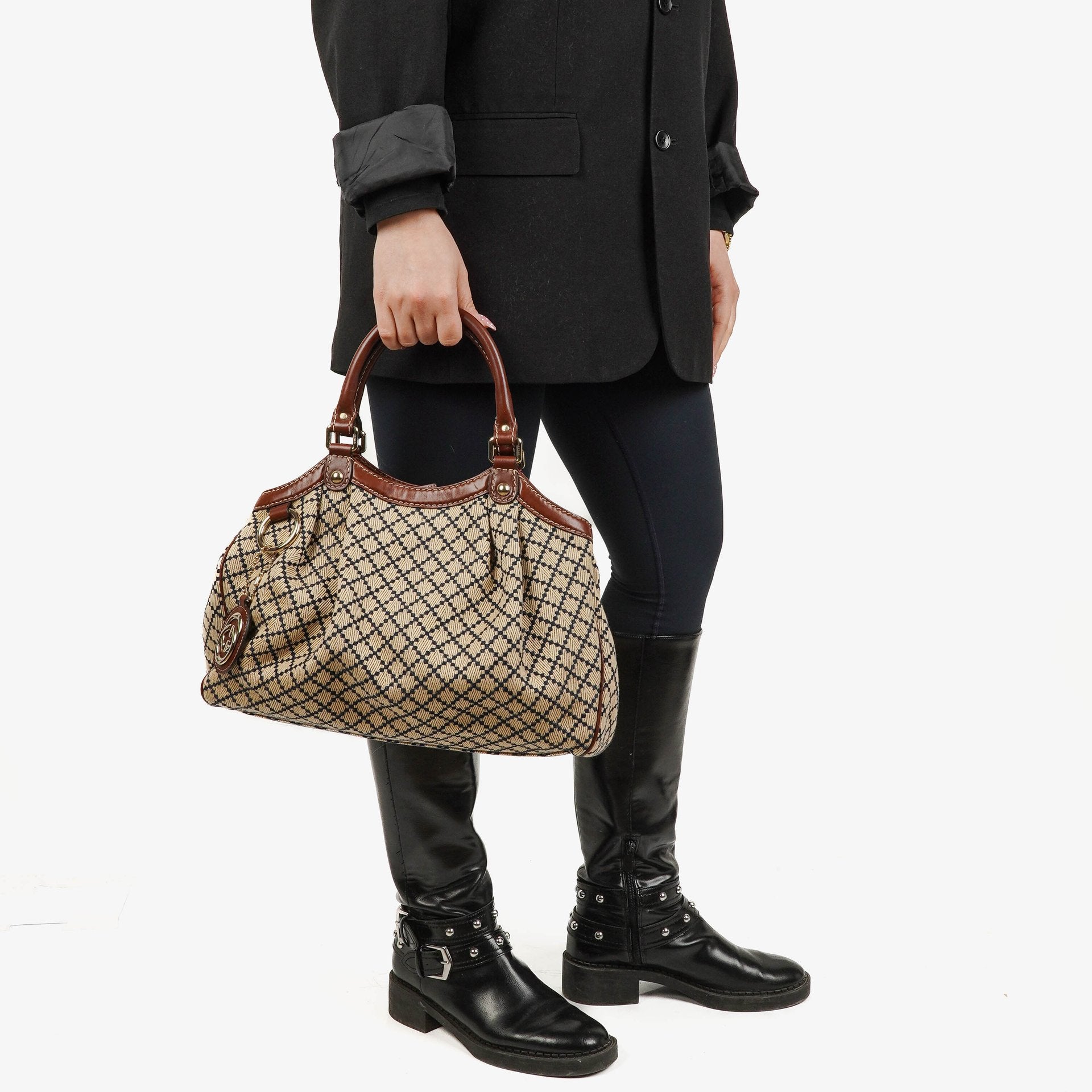 Gucci Sukey Tote aus dunkelbraunem Monogramm