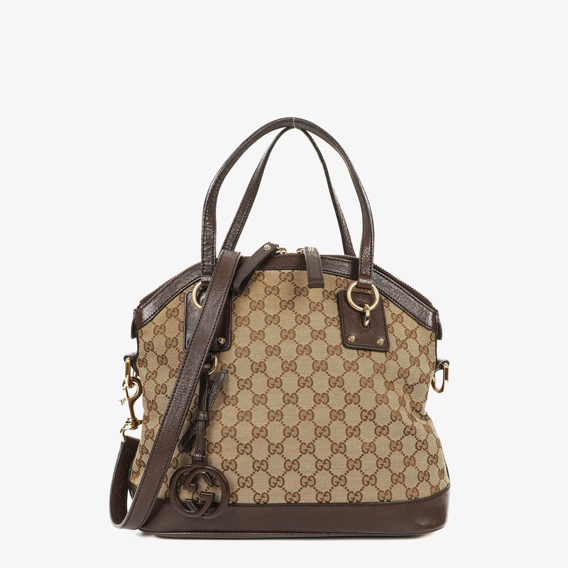 Gucci Top Handle Tasche aus braunem Monogramm-Canvas