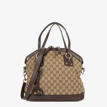 Gucci Top Handle Tasche aus braunem Monogramm-Canvas