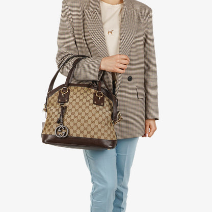 Gucci Top Handle Tasche aus braunem Monogramm-Canvas