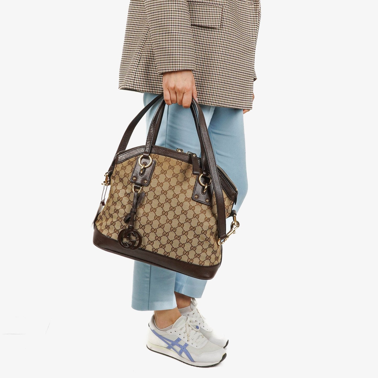 Gucci Top Handle Tasche aus braunem Monogramm-Canvas