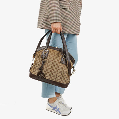 Gucci Top Handle Tasche aus braunem Monogramm-Canvas