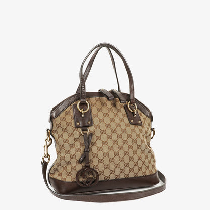 Gucci Top Handle Tasche aus braunem Monogramm-Canvas