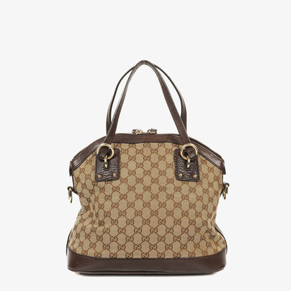 Gucci Top Handle Tasche aus braunem Monogramm-Canvas