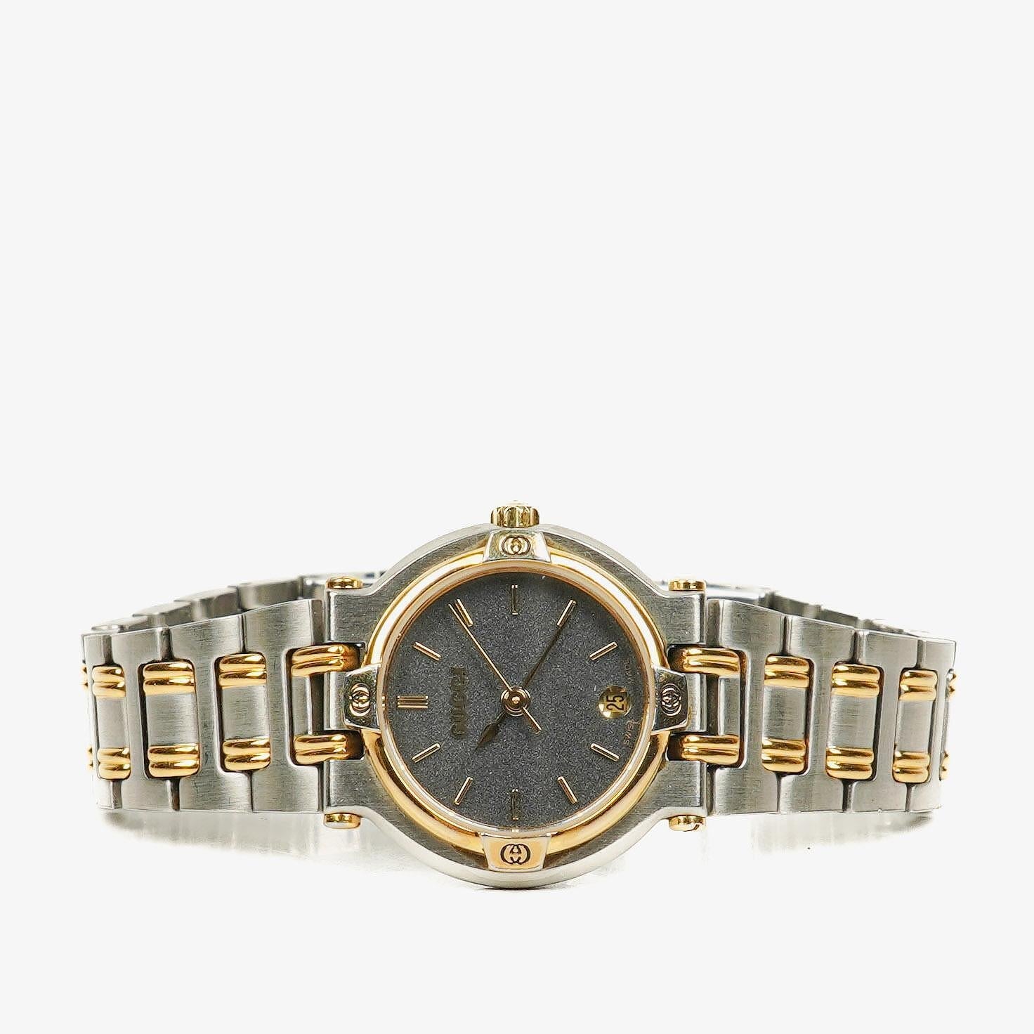 Gucci 9000L Damenuhr 25 mm aus zweifarbigem Edelstahl