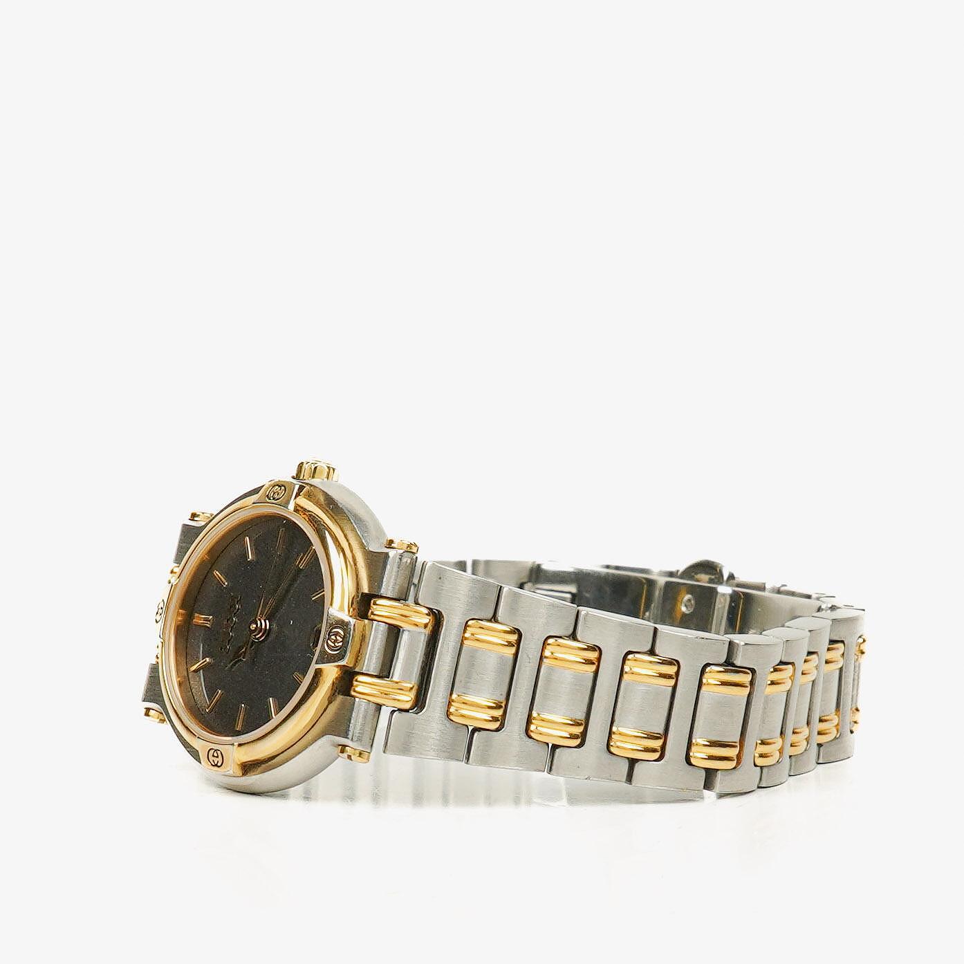 Gucci 9000L Damenuhr 25 mm aus zweifarbigem Edelstahl