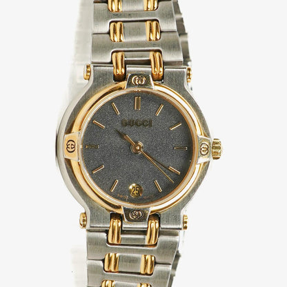 Gucci 9000L Damenuhr 25 mm aus zweifarbigem Edelstahl