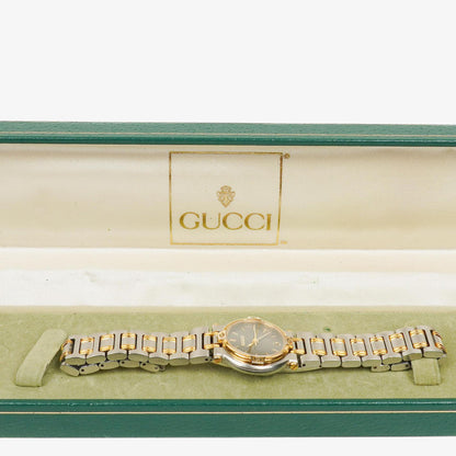 Gucci 9000L Damenuhr 25 mm aus zweifarbigem Edelstahl