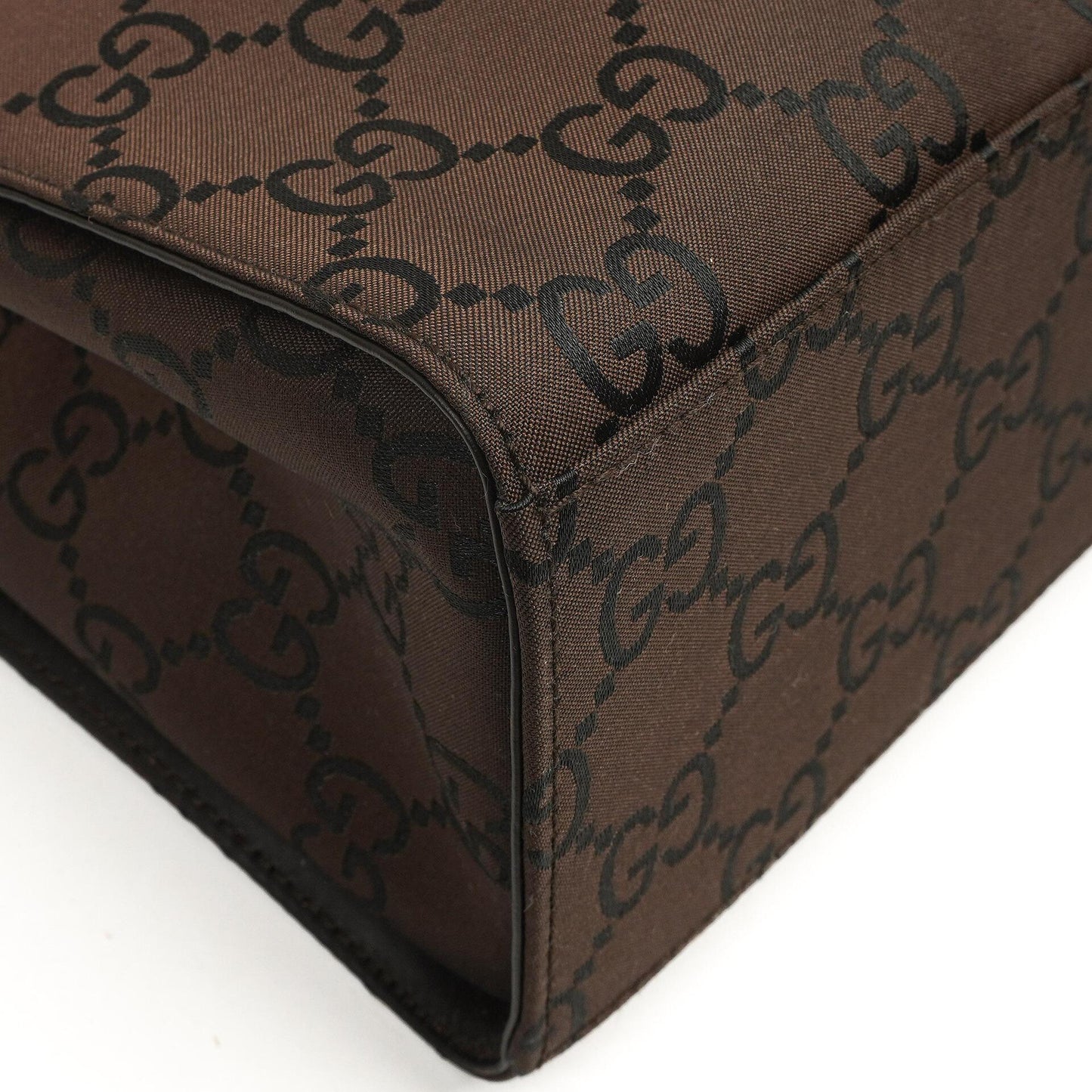Gucci Vintage Bambusbraune GG Canvas Tote Tasche