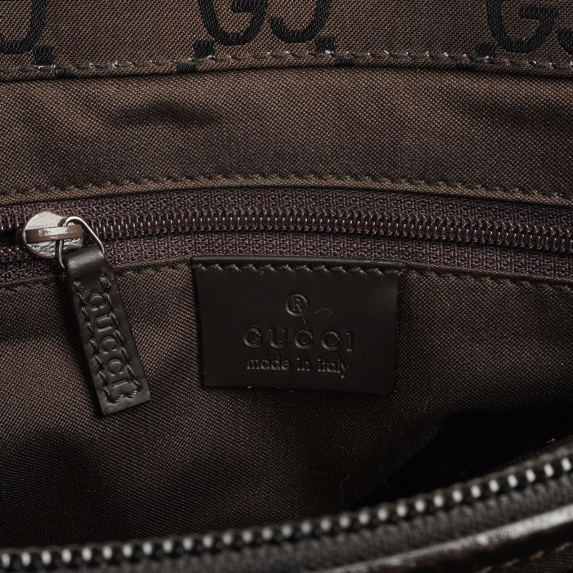 Gucci Vintage Bambusbraune GG Canvas Tote Tasche