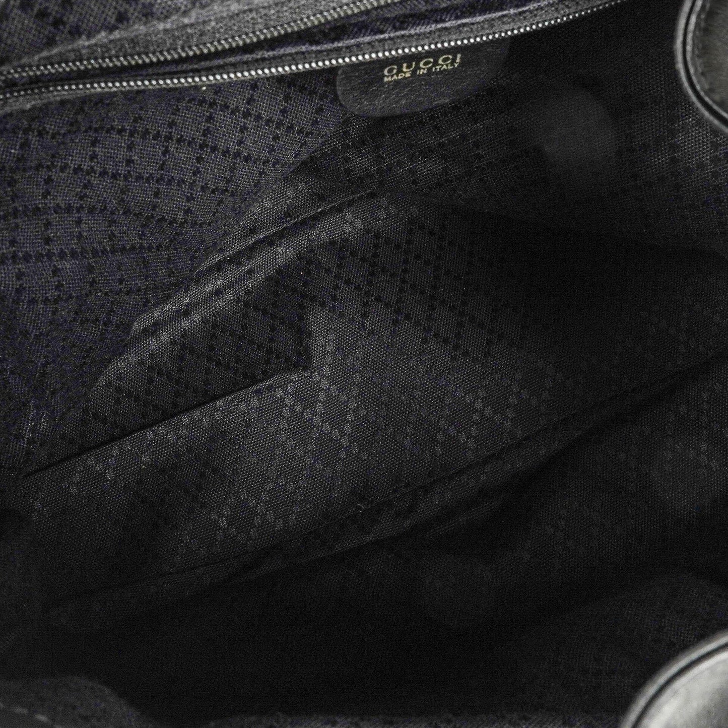 Gucci Vintage Bamboo Rucksack aus schwarzem Leder