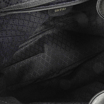 Gucci Vintage Bamboo Rucksack aus schwarzem Leder