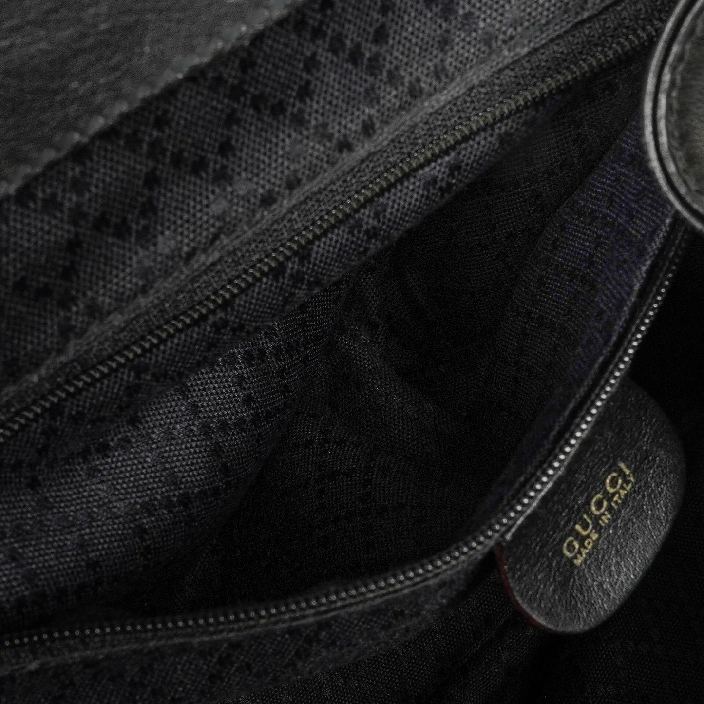 Gucci Vintage Bamboo Rucksack aus schwarzem Leder