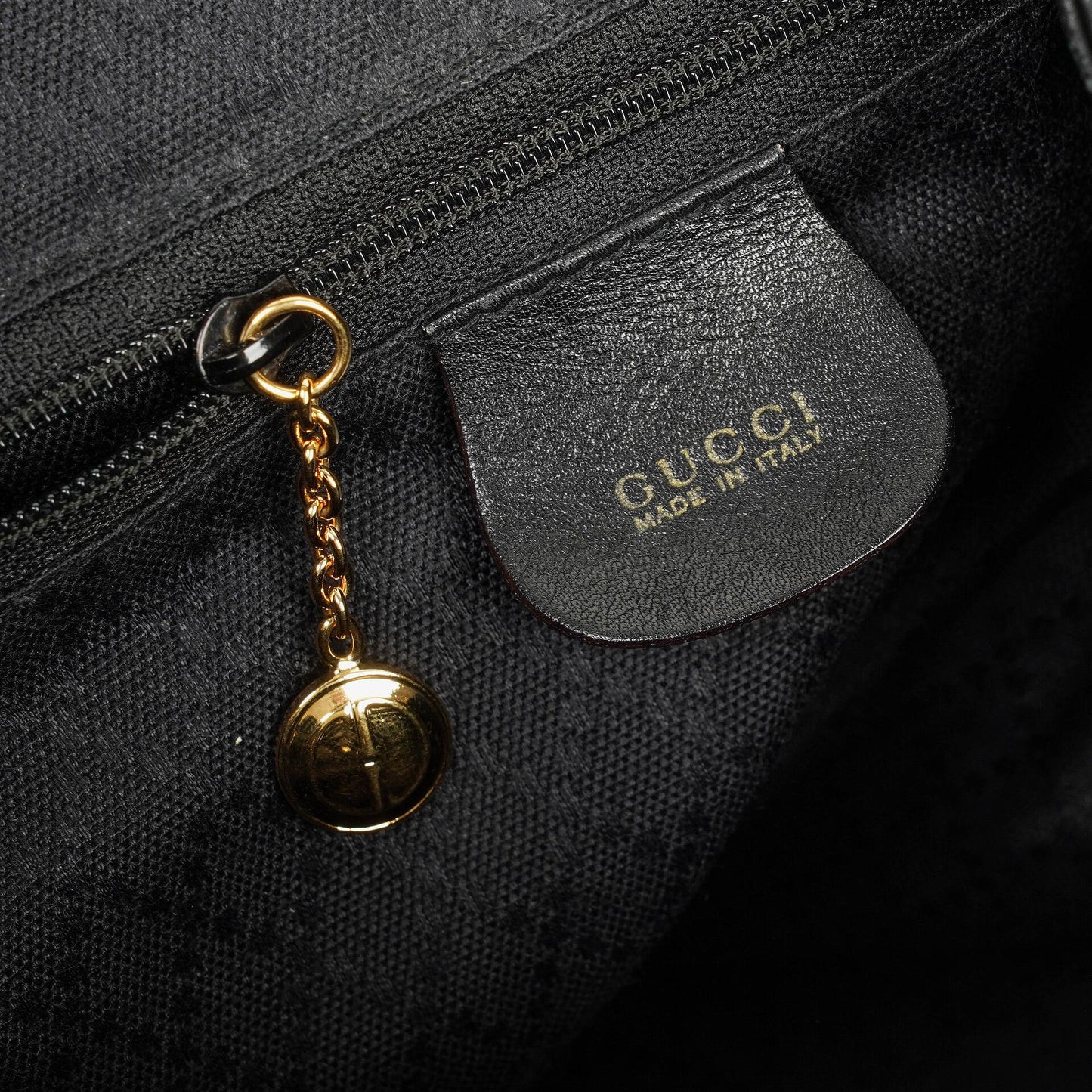 Gucci Vintage Bamboo Rucksack aus schwarzem Leder