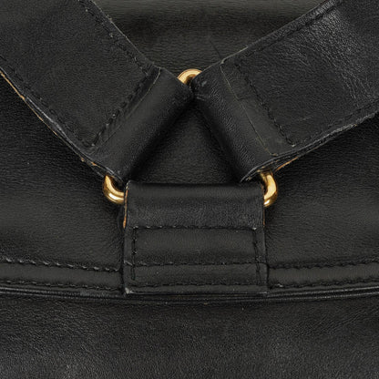 Gucci Vintage Bamboo Rucksack aus schwarzem Leder