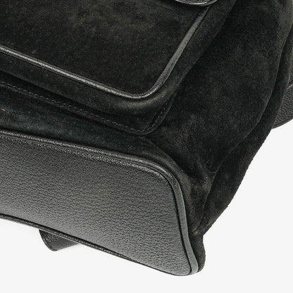 Gucci Vintage Rucksack aus schwarzem Wildleder und Bambus
