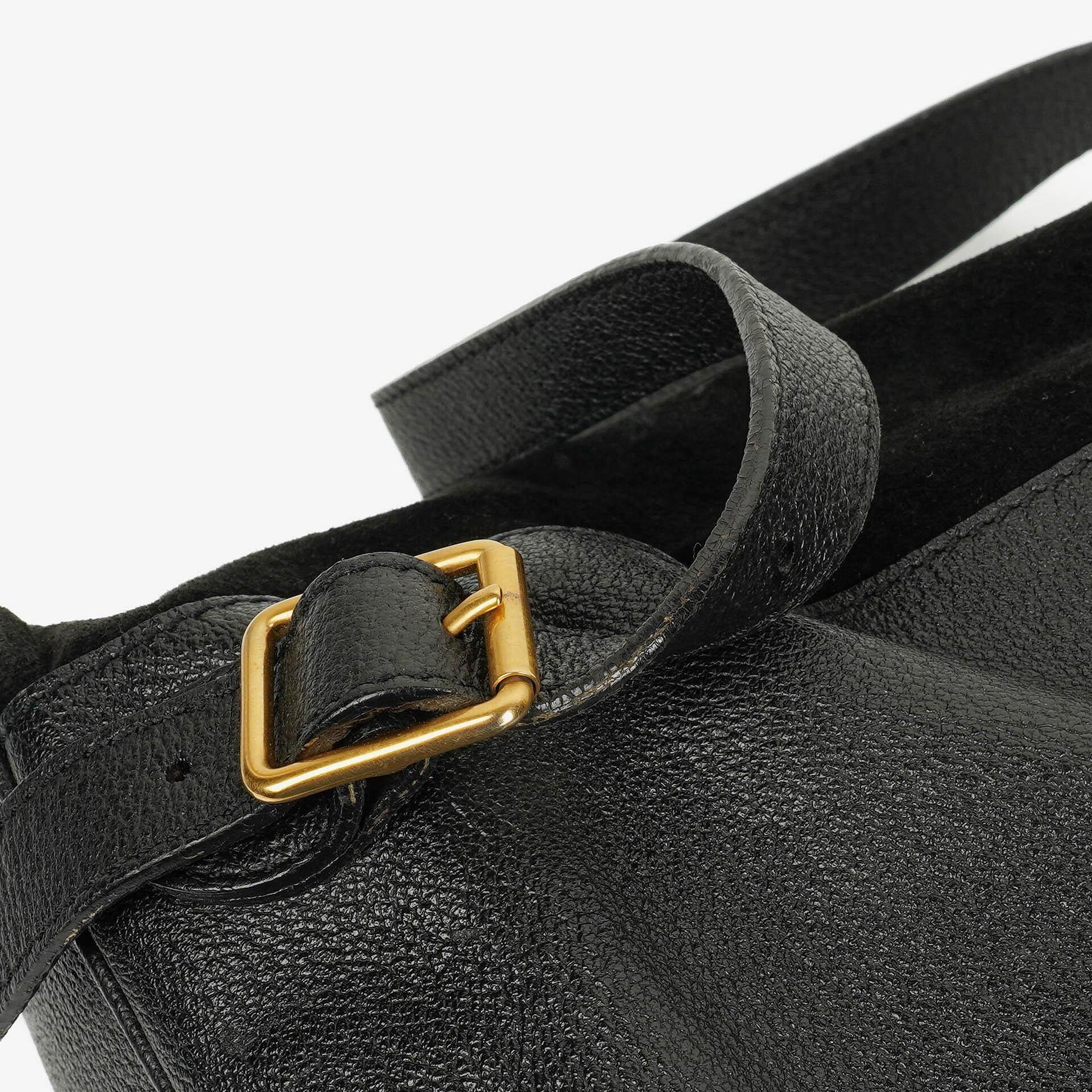 Gucci Vintage Rucksack aus schwarzem Wildleder und Bambus