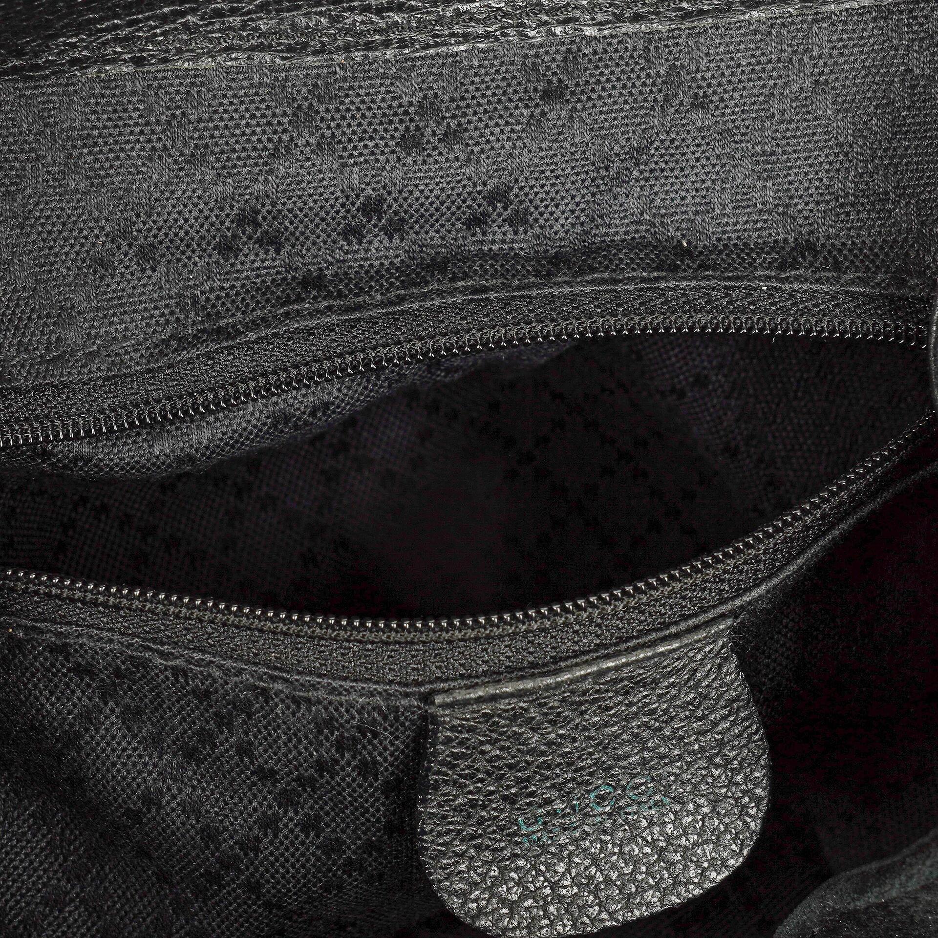 Gucci Vintage Rucksack aus schwarzem Wildleder und Bambus