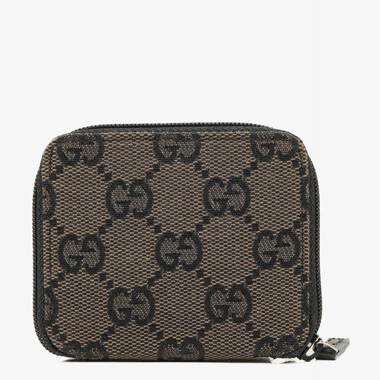Gucci Vintage GG Canvas Münztasche in Schwarz/Braun