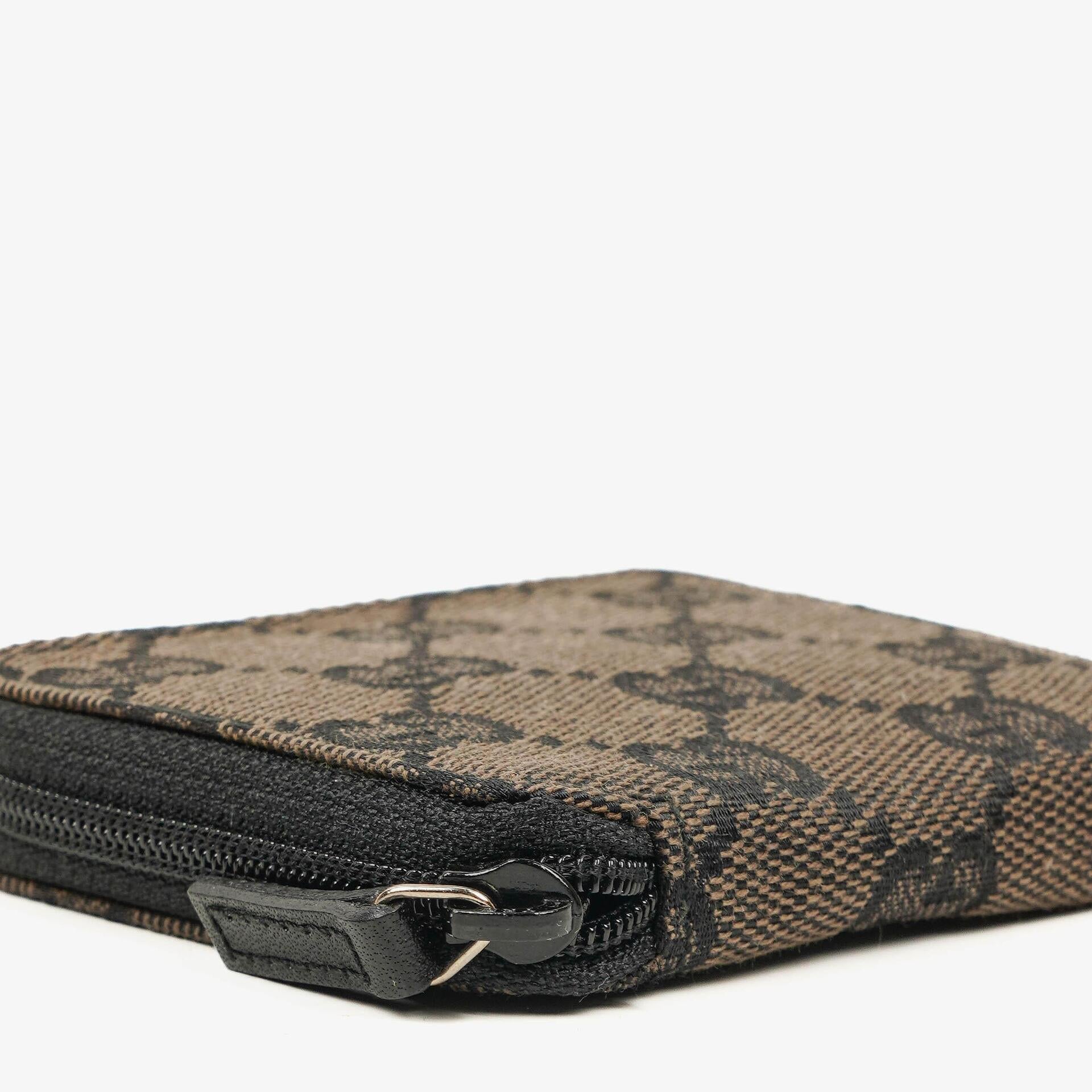 Gucci Vintage GG Canvas Münztasche in Schwarz/Braun