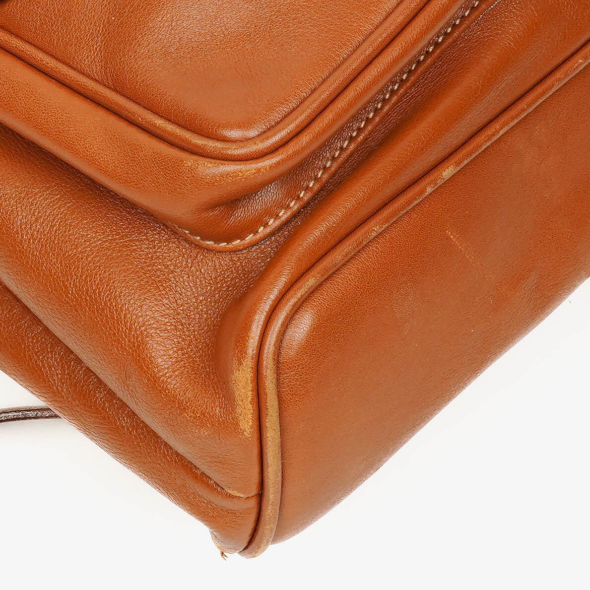 Gucci Vintage Rucksack aus braunem Leder mit Bambus