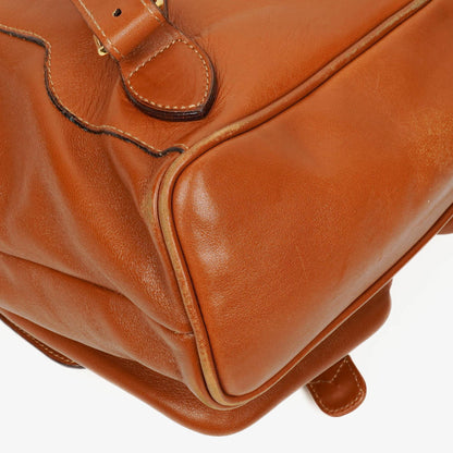 Gucci Vintage Rucksack aus braunem Leder mit Bambus